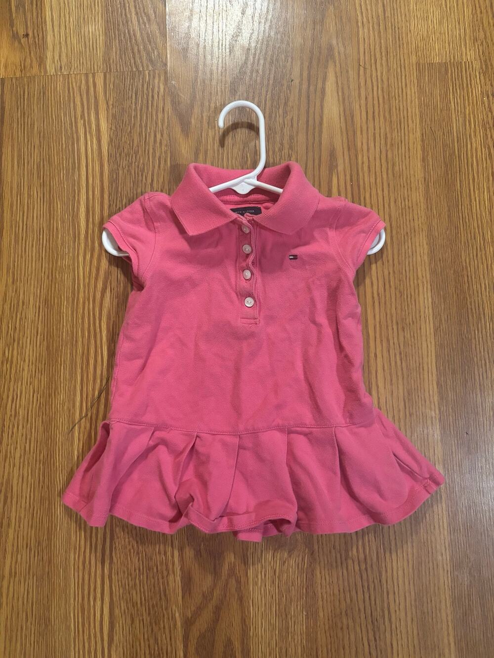 Baby/ Toddler Tommy Hilfiger Pink Polo Fall Preppy Cotton Button-Down Dress